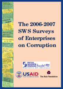 TheSWS Surveys of Enterprises on Corruption  This booklet, 