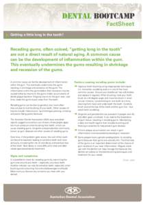 DENTAL BOOTCAMP FactSheet ▲ Getting a little long in the tooth?