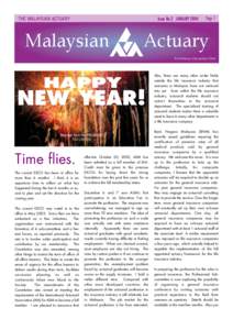 Issue No.2 JANUARY[removed]THE MALAYSIAN ACTUARY