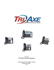 Powered by  TRI-AXE Communications Grandstream Phone System Training Reference Guide V1.0