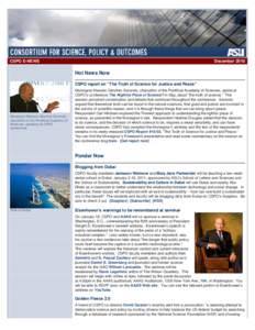 CSPO E-NEWS  December 2010 Hot News Now CSPO report on “The Truth of Science for Justice and Peace”