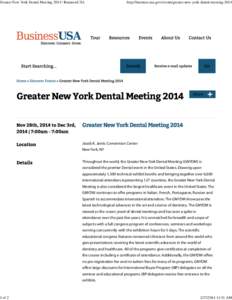 Greater New York Dental Meeting 2014 | BusinessUSA