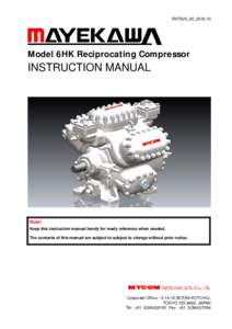 RKT025_00_2010.10  Model 6HK Reciprocating Compressor INSTRUCTION MANUAL