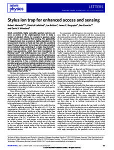 Stylus ion trap for enhanced access and sensing