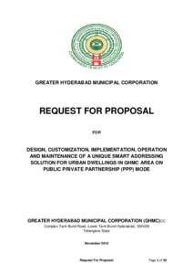 GREATER HYDERABAD MUNICIPAL CORPORATION  REQUEST FOR PROPOSAL FOR  DESIGN, CUSTOMIZATION, IMPLEMENTATION, OPERATION