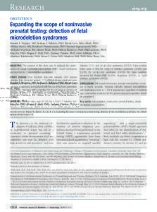 Expanding the scope of noninvasive prenatal testing: detection of fetal microdeletion syndromes