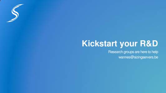 Kickstart your R&D Research groups are here to help  www.innovatienetwerk.be