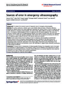 Pinto et al. Critical Ultrasound Journal 2013, 5(Suppl 1):S1 http://www.criticalultrasoundjournal.com/content/5/S1/S1 RESEARCH  Open Access
