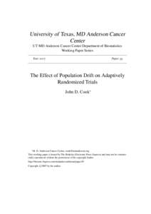 University of Texas, MD Anderson Cancer Center UT MD Anderson Cancer Center Department of Biostatistics Working Paper Series Year 