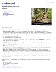 search  site map Newsletter - April 2006 In this issue: