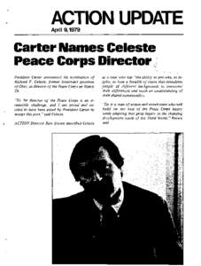 ACTION UPDATE  April 9,1979 Carter Names Celeste Peace Corps Director :