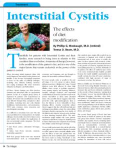 Treatment  Interstitial Cystitis The effects of diet modification