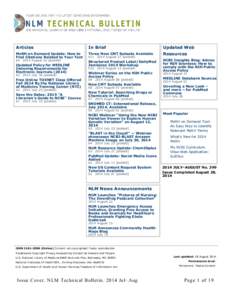 NLM Technical Bulletin, July-August 2014