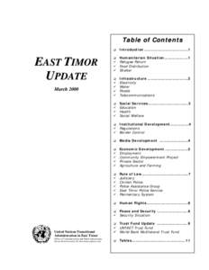 Table of Contents  EAST TIMOR UPDATE March 2000