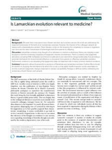 Is Lamarckian evolution relevant to medicine?