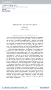 Cambridge University Press[removed]8 - The Novel in German Since 1990 Edited by Stuart Taberner Excerpt More information