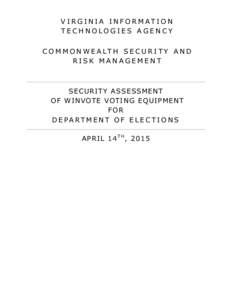 VITA Security Assessment of WINVote Voting Equipment