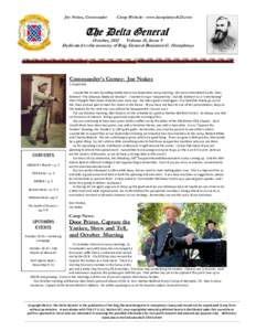 Joe Nokes, Commander  Camp Website: www.humphreys1625.com The Delta General October, 2012 Volume 15, Issue 9
