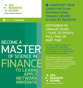 MSc in Finance  BECOME a master of science in