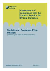 Assessment Report[removed]Statistics on Consumer Price Inflation