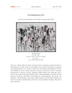 Press Release  May 20, 2015 Contemporary Art Live on artnet Auctions from May 19 through 28, 2015