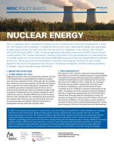 NRDC Policy Basics  February 2013 FS:13-01-O  NUCLEAR ENERGY