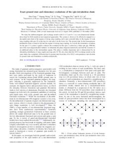 PHYSICAL REVIEW B 74, 174424 共2006兲  Exact ground state and elementary excitations of the spin tetrahedron chain Shu Chen,1,2 Yupeng Wang,2 W. Q. Ning,1,3 Congjun Wu,4 and H. Q. Lin1 1Department