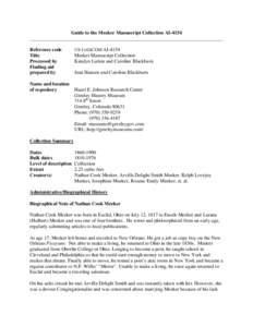 Microsoft Word - AI-4154 Meeker Manuscript Collection.docx