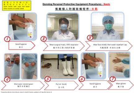 Donning and Doffing Personal Protective Equipment Procedures - Boots 佩 戴 及 卸 除 個 人 防 護 裝 備 程 序 - 水 靴