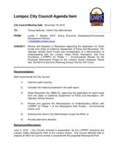 Lompoc City Council Agenda Item