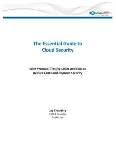 Microsoft Word - Essential Guide to Cloud Security.doc