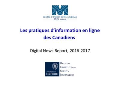 How Canadian Access News Online Les pratiques d’information en ligne  des Canadiens  Digital News Report, 