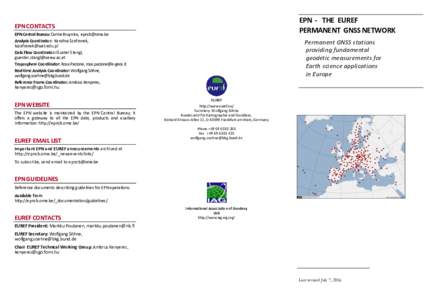 Geodesy / Measurement / EUREF Permanent Network / Geomatics / European Terrestrial Reference System / Regional Reference Frame Sub-Commission for Europe / EPN / Satellite navigation
