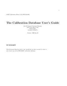 i  OGIP Calibration Memo CAL/GENThe Calibration Database User’s Guide Ian M George & Lorraine Breedon