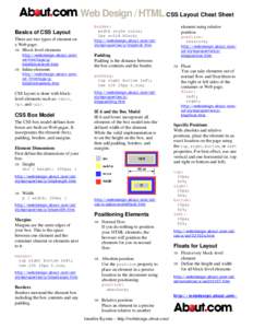 Web Design / HTML CSS Cheat Sheet