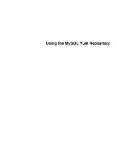 Using the MySQL Yum Repository