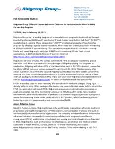 Ridgetop Group, Inc[removed]North Oracle Road Tucson, AZ[removed]Phone: [removed]Fax: [removed]www.RidgetopGroup.com