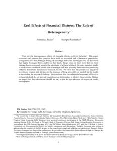 Real Effects of Financial Distress: The Role of Heterogeneity∗ Francisco Buera† Sudipto Karmakar‡