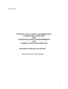 Level A Laboratory Protocol for Burkholderia pseudomallei