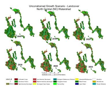 Unconstrained Growth Scenario - Landcover North Central (NC) Watershed