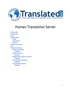   Human Translation Server   What is HTS  Key benefits 