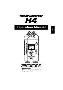 H4_E.book 1 ページ ２００６年９月１日　金曜日　午後７時５６分  © ZOOM Corporation Reproduction of this manual, in whole or in part, by any means, is prohibited.