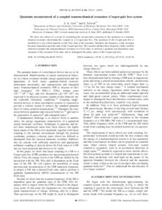 PHYSICAL REVIEW B 68, 155311 共2003兲  Quantum measurement of a coupled nanomechanical resonator–Cooper-pair box system E. K. Irish1,2 and K. Schwab2,* 1