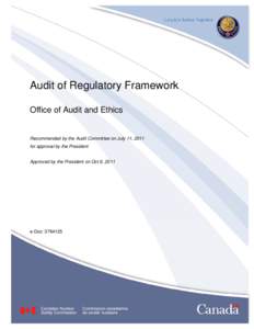 Audit of Regulatory Framework - Office of Audit and Ethics
