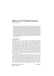 Millican on the Ontological Argument Yujin Nagasawa Peter Millicanprovides a novel and elaborate objection to Anselm’s ontological argument. Millican thinks that his objection is more powerful than any other be