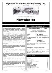 Wynnum Manly Historical Society Inc. ABNNewsletter No 1