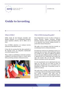 19 OctoberGuide to investing What is ESMA ?