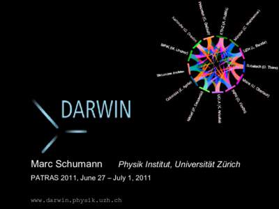 Marc Schumann  Physik Institut, Universität Zürich PATRAS 2011, June 27 – July 1, 2011 www.darwin.physik.uzh.ch