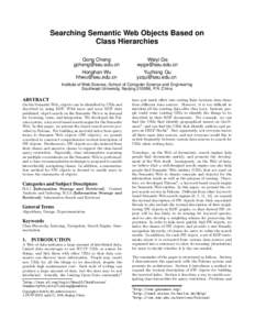 Searching Semantic Web Objects Based on Class Hierarchies Gong Cheng [removed]  Weiyi Ge
