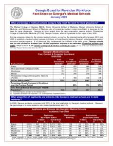 Microsoft Word - Fact Sheet - GAs Medical Schools 2009.doc
